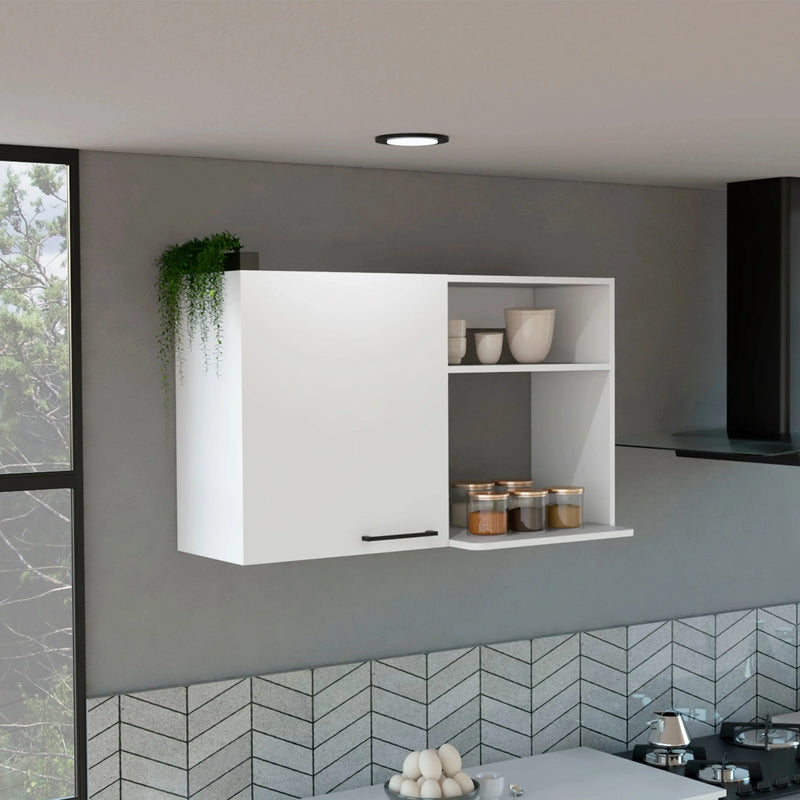 39" White Wood Wall Mounted Accent Cabinet With Single Door Homeroots Kitchen & Dining