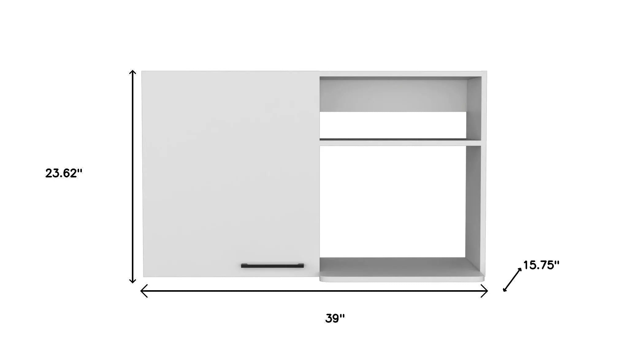 39" White Wood Wall Mounted Accent Cabinet With Single Door Homeroots Kitchen & Dining