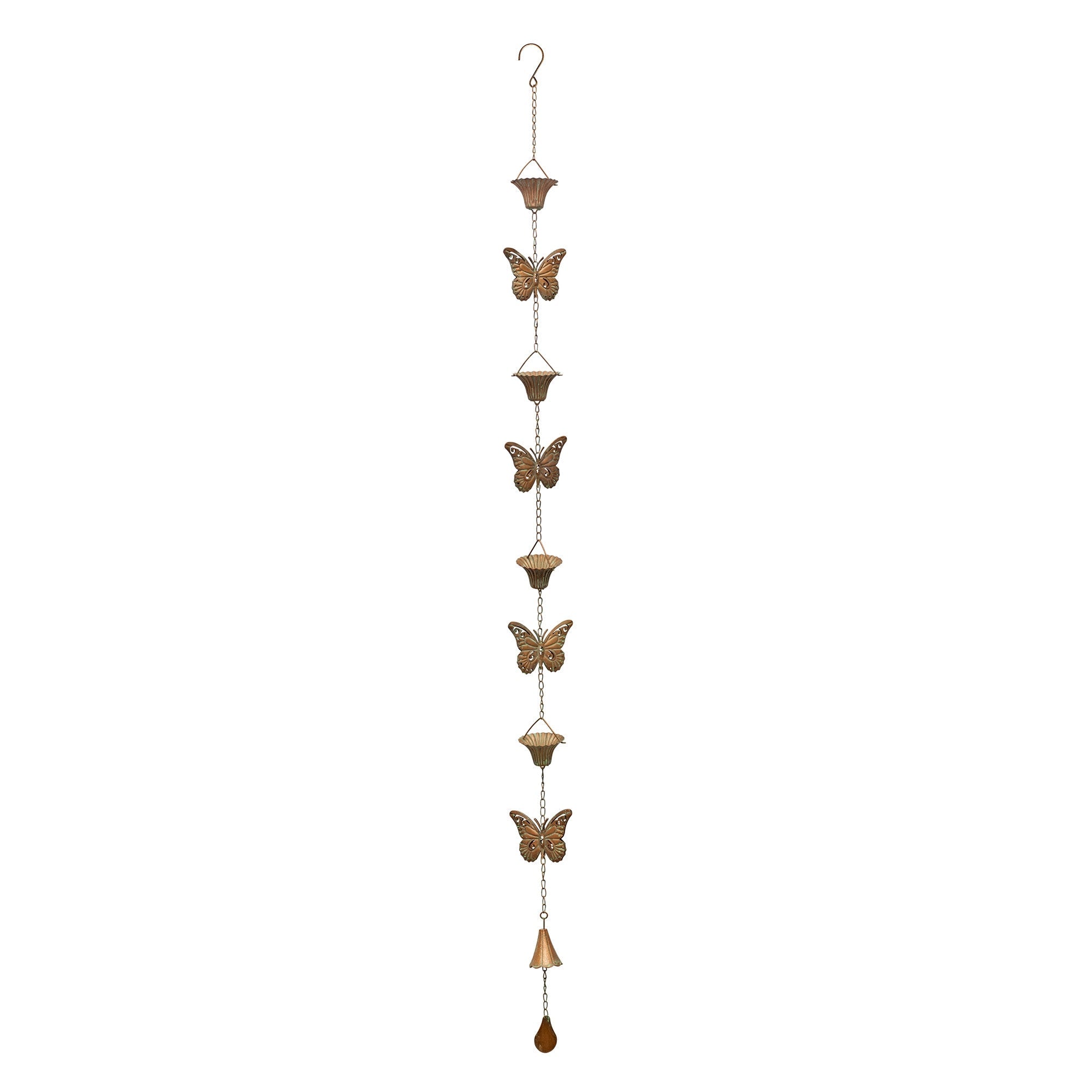 3" Copper Iron Rain Chain Homeroots Outdoor
