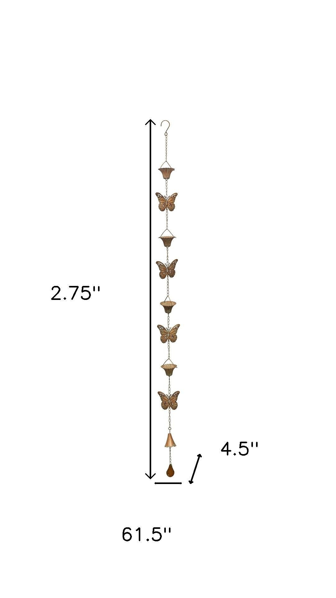 3" Copper Iron Rain Chain Homeroots Outdoor