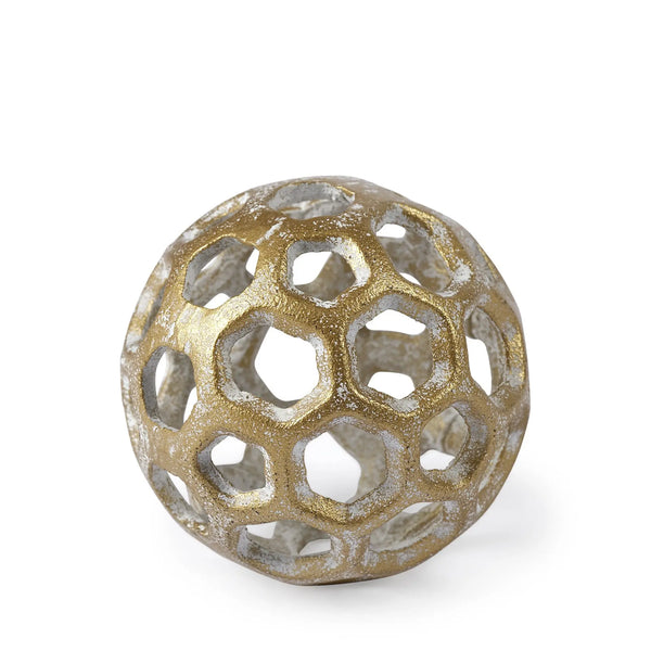 3" Gold Metal Decorative Orb Tabletop Sculpture Homeroots Home Decor