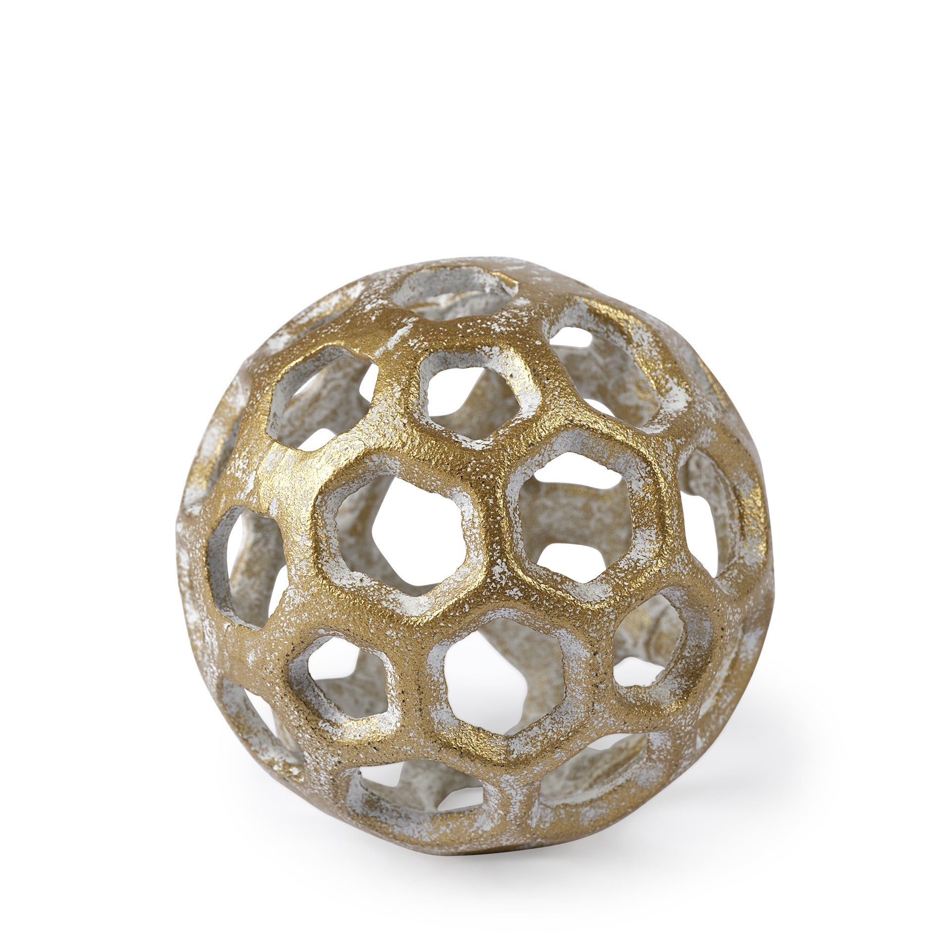 3" Gold Metal Decorative Orb Tabletop Sculpture Homeroots Home Decor