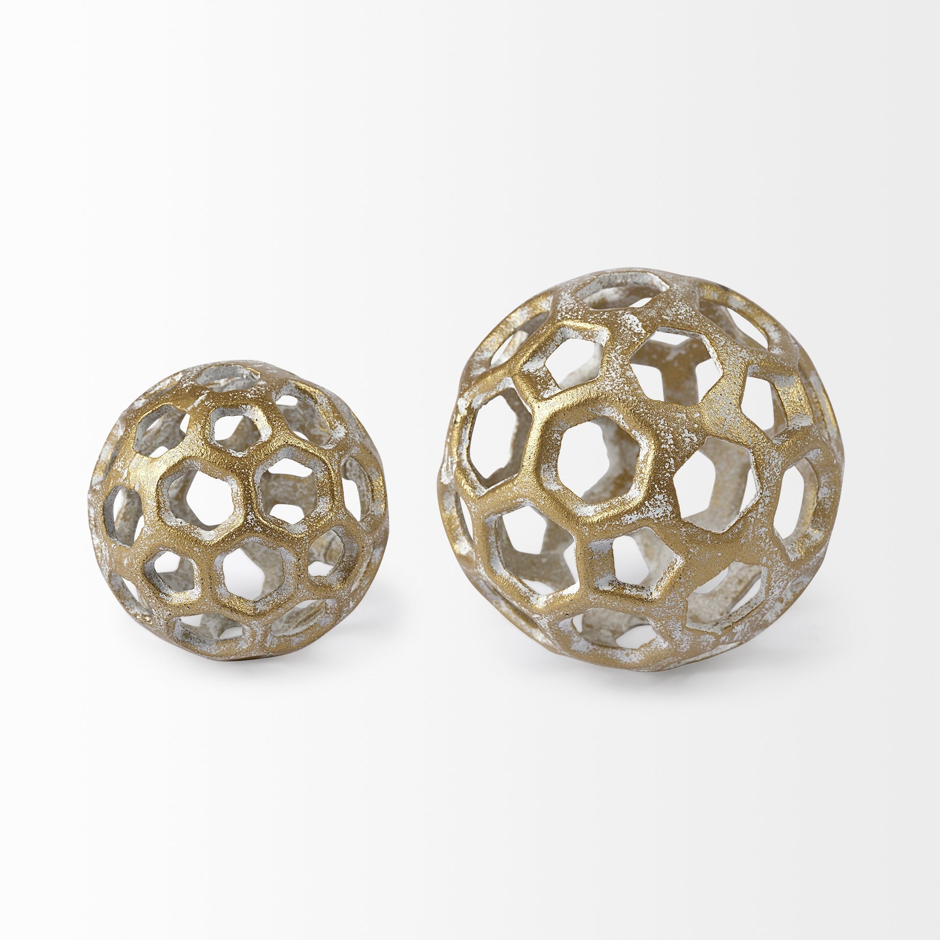 3" Gold Metal Decorative Orb Tabletop Sculpture Homeroots Home Decor