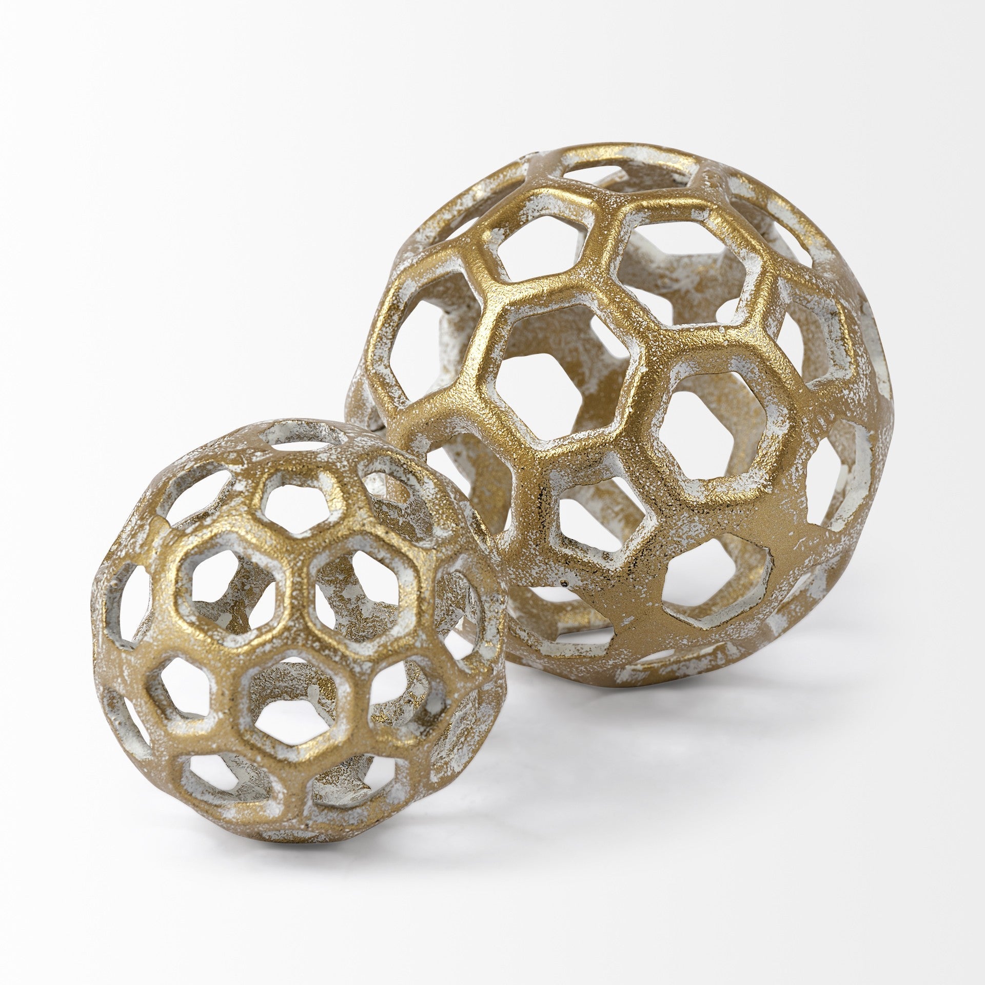 3" Gold Metal Decorative Orb Tabletop Sculpture Homeroots Home Decor