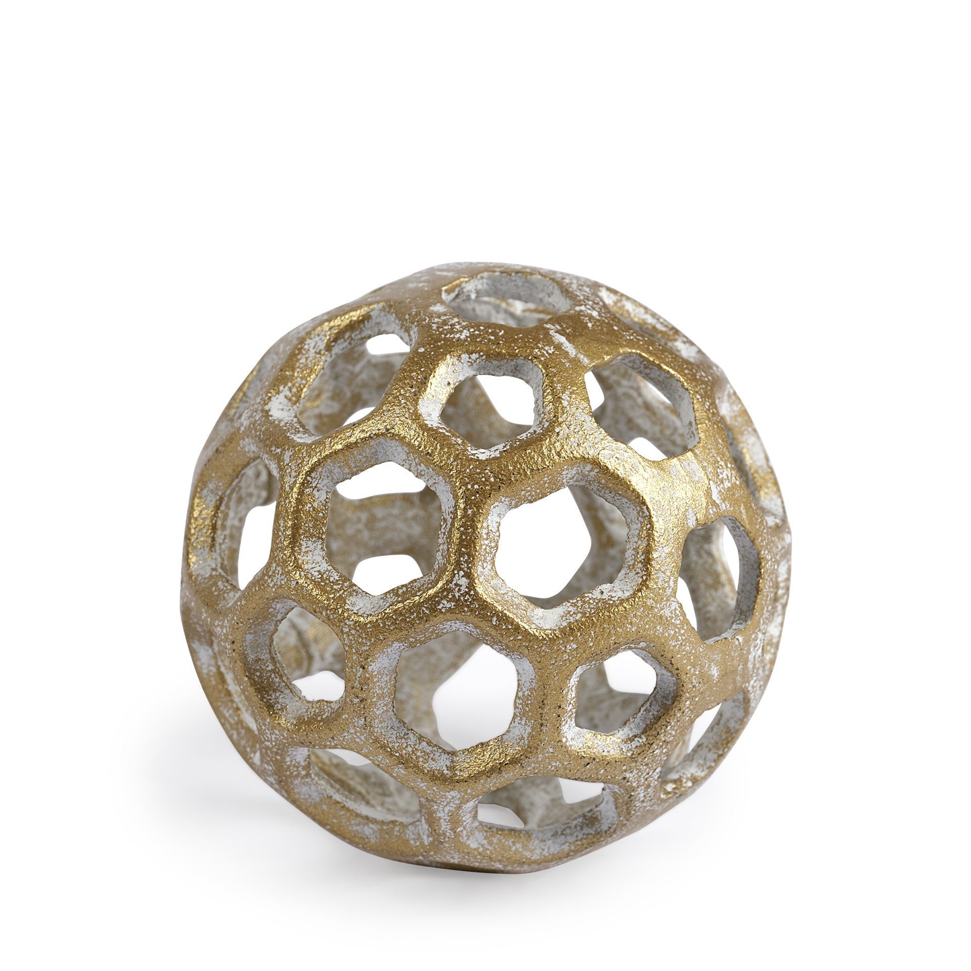 3" Gold Metal Decorative Orb Tabletop Sculpture Homeroots Home Decor
