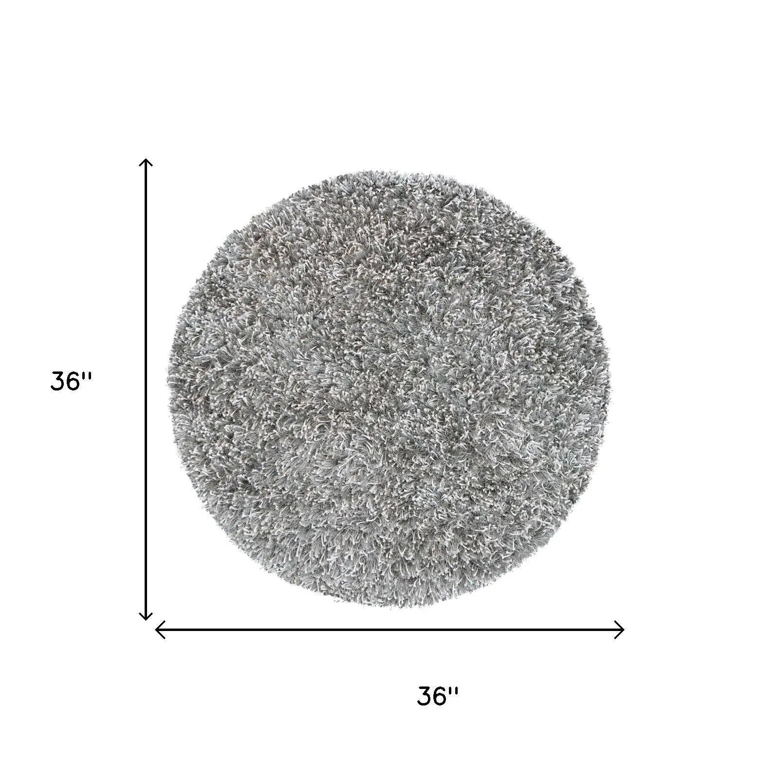 3' Light Gray And Silver Hand Tufted Round Rug Homeroots Home Decor