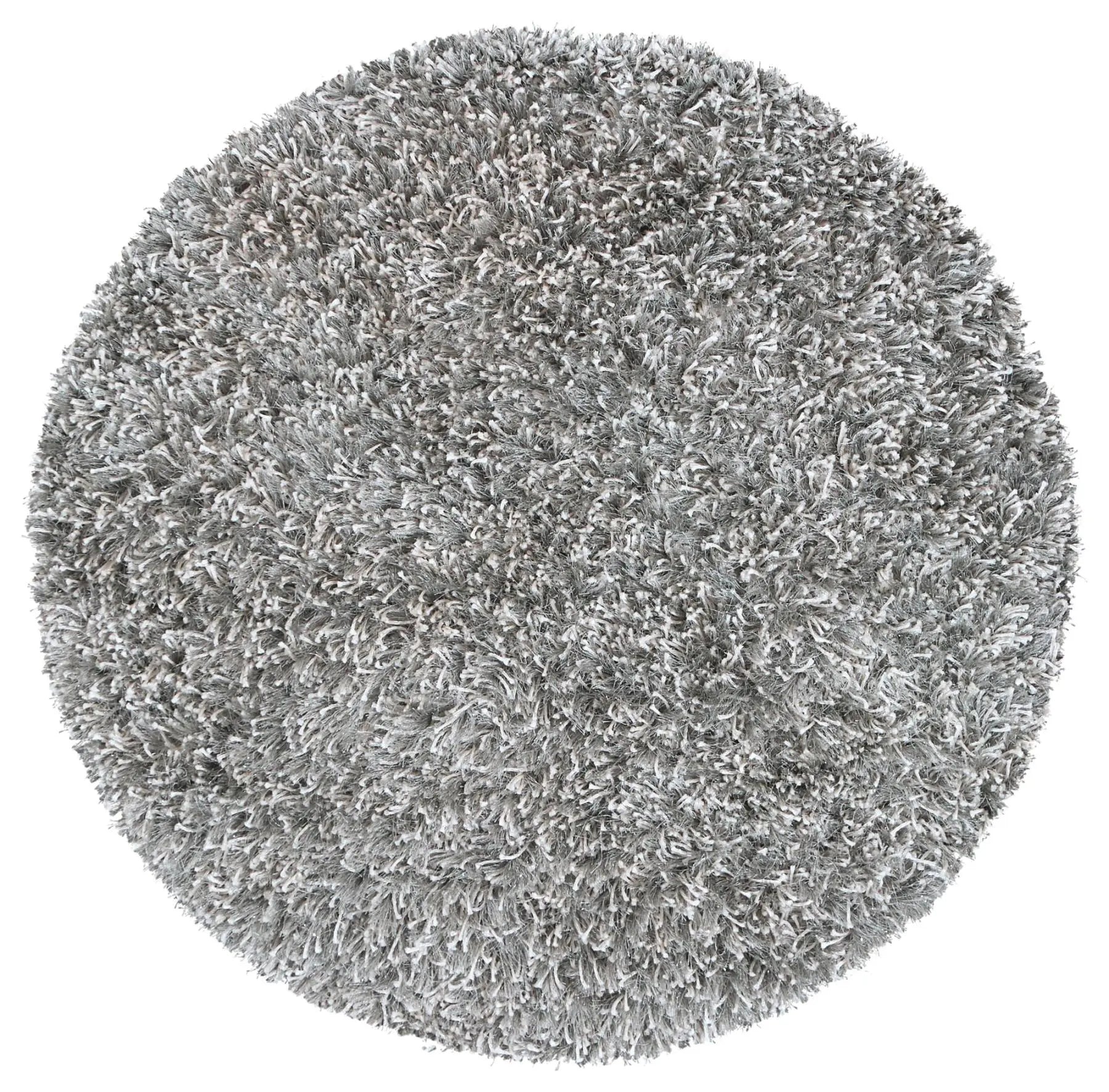3' Light Gray And Silver Hand Tufted Round Rug Homeroots Home Decor