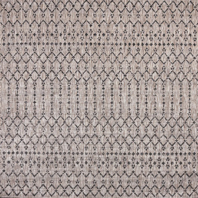 3' Natural And Black Square Trellis Indoor Outdoor Area Rug Homeroots Outdoor