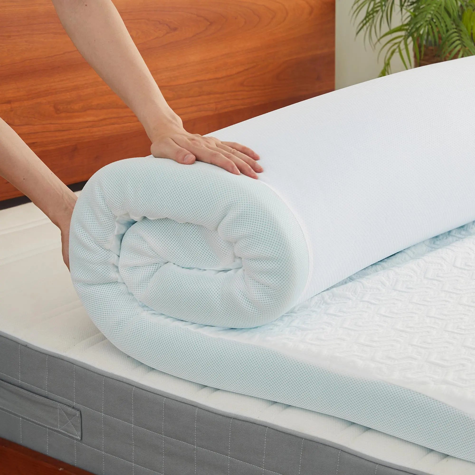 3" White Gel Memory Foam California King Mattress Topper Homeroots Bed & Bath