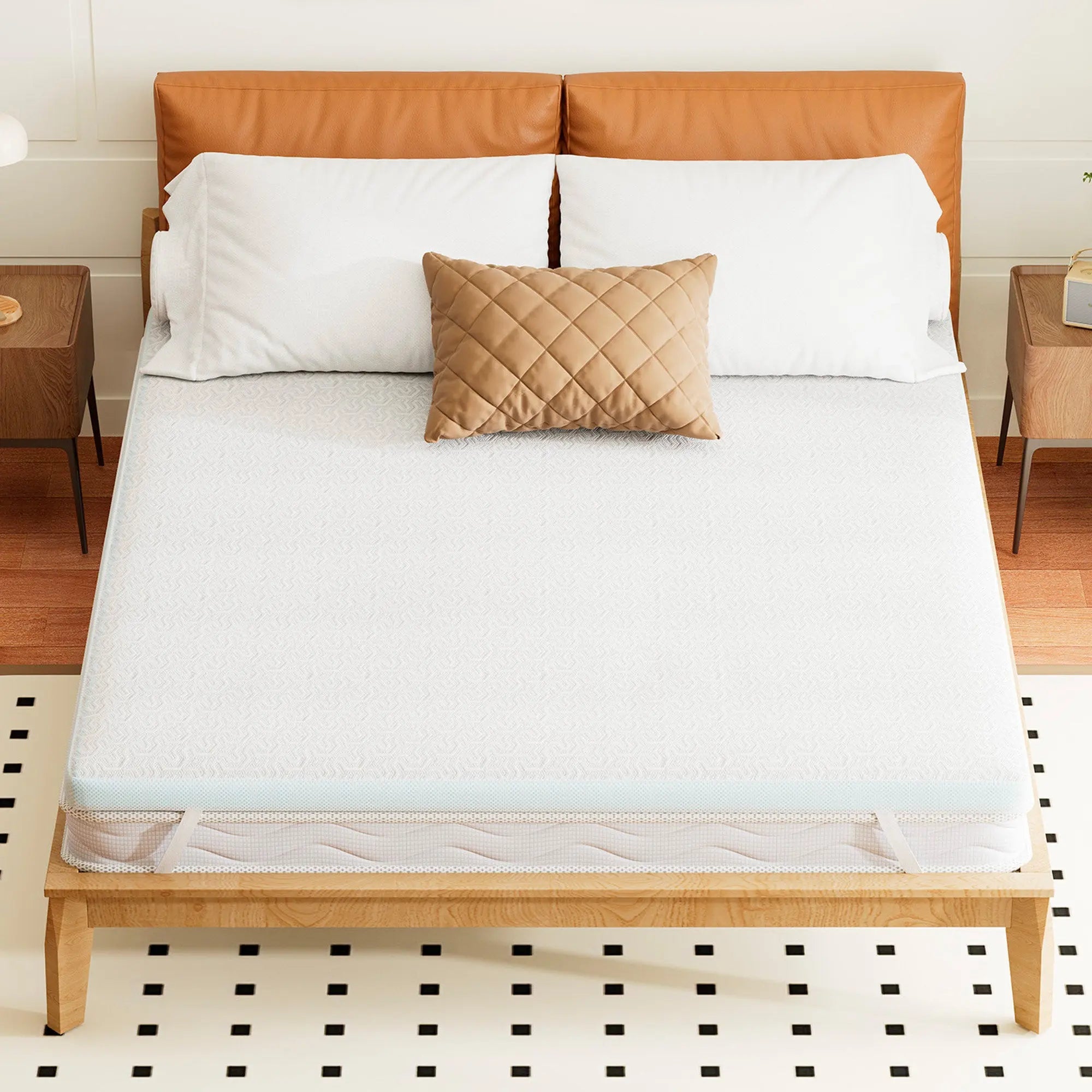 3" White Gel Memory Foam California King Mattress Topper Homeroots Bed & Bath