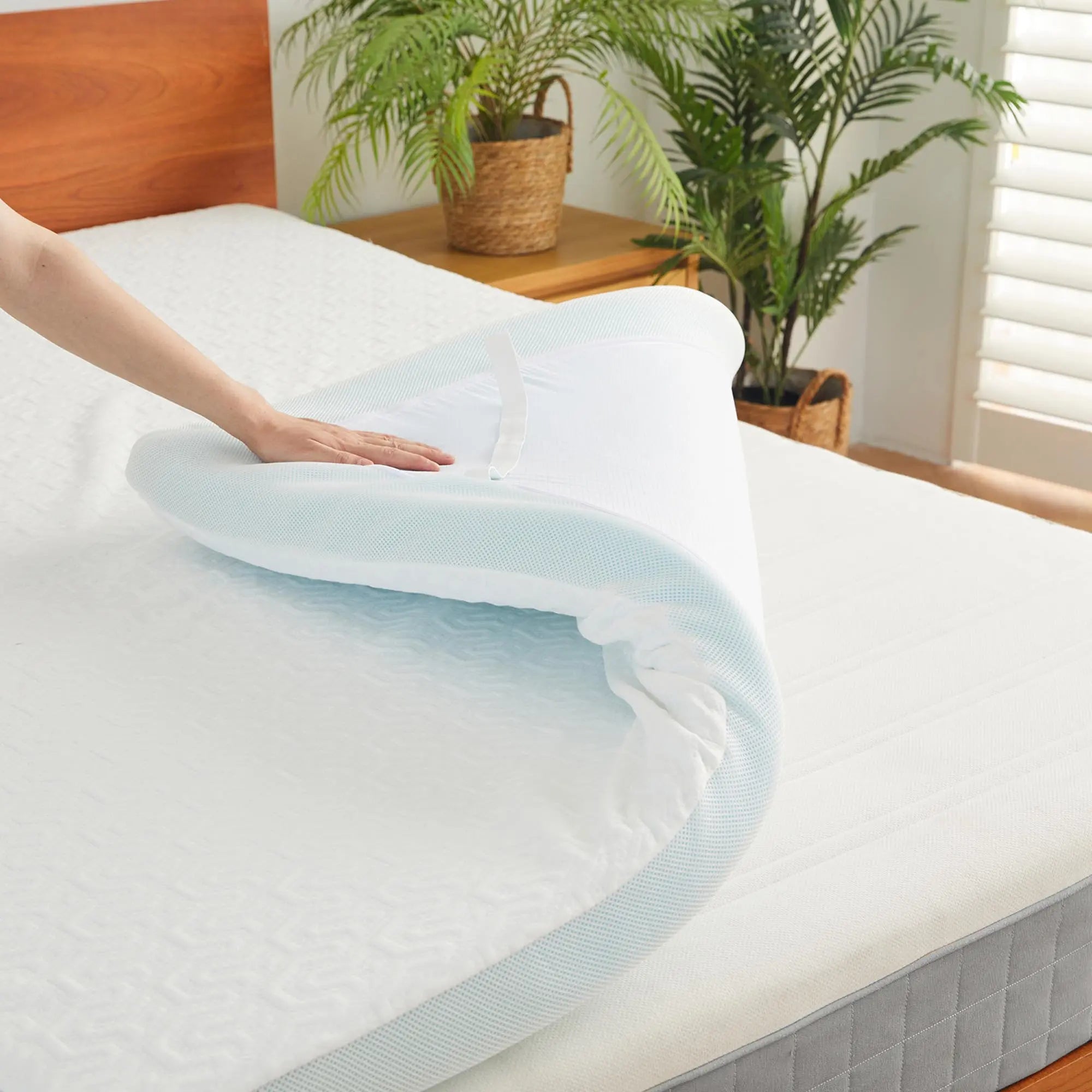 3" White Gel Memory Foam California King Mattress Topper Homeroots Bed & Bath