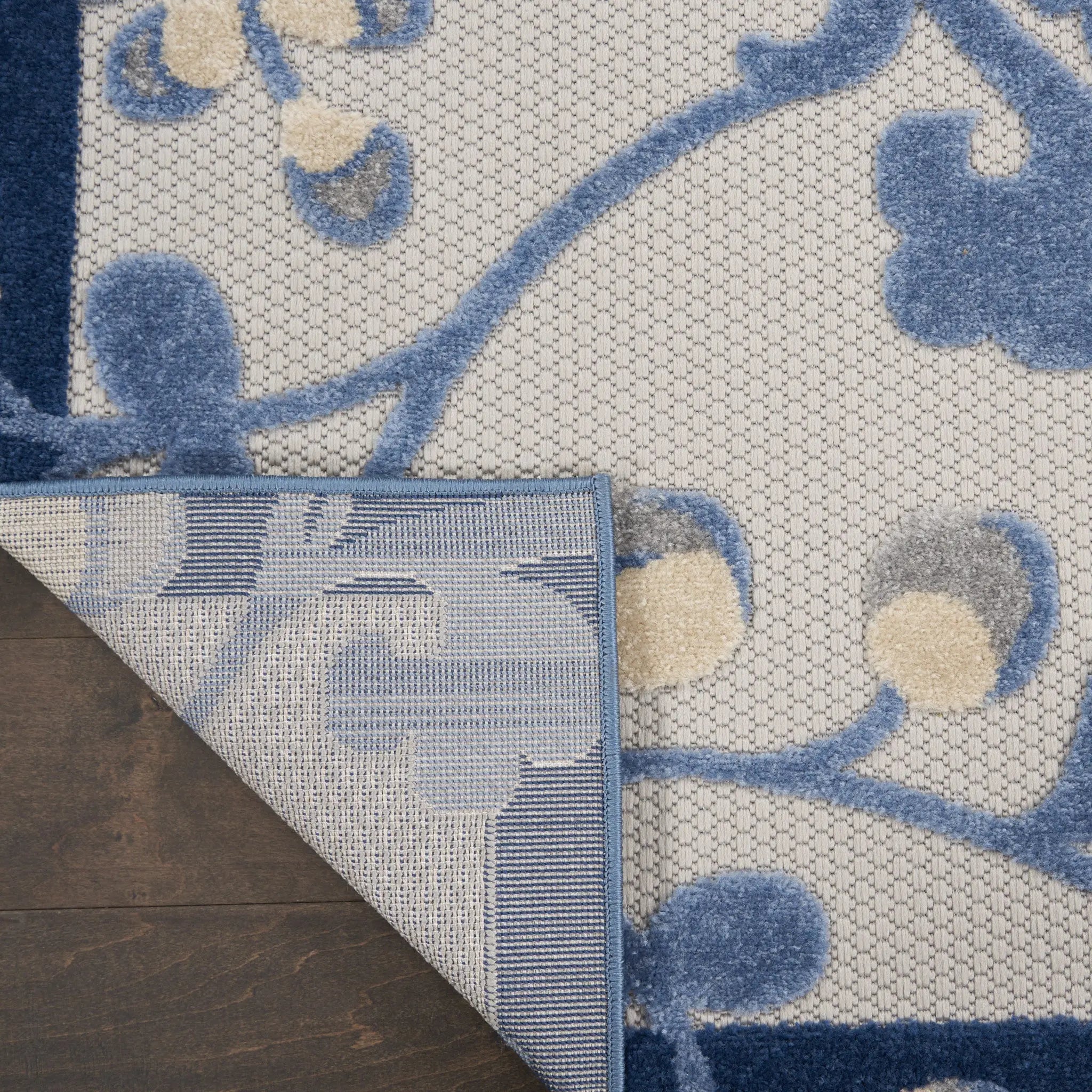 3' X 4' Blue And Gray Indoor Outdoor Area Rug - GreatEagleInc