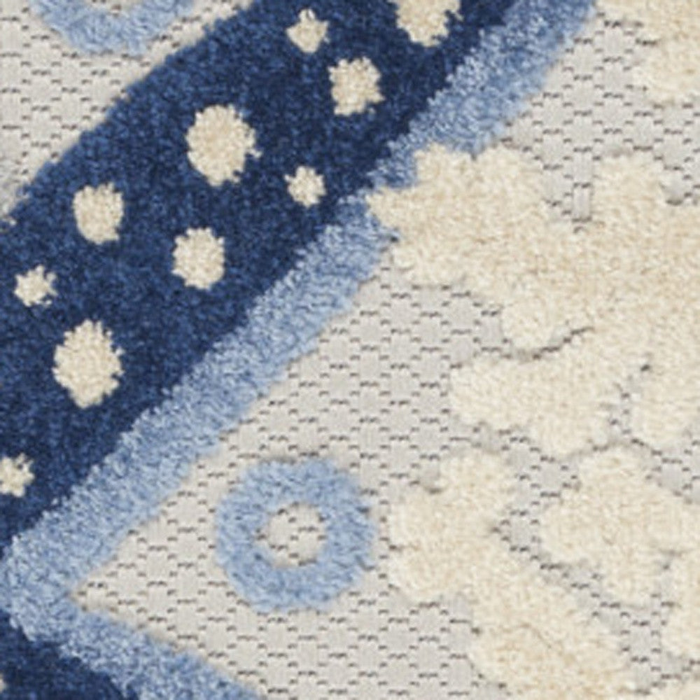 3' X 4' Blue And Gray Indoor Outdoor Area Rug - GreatEagleInc