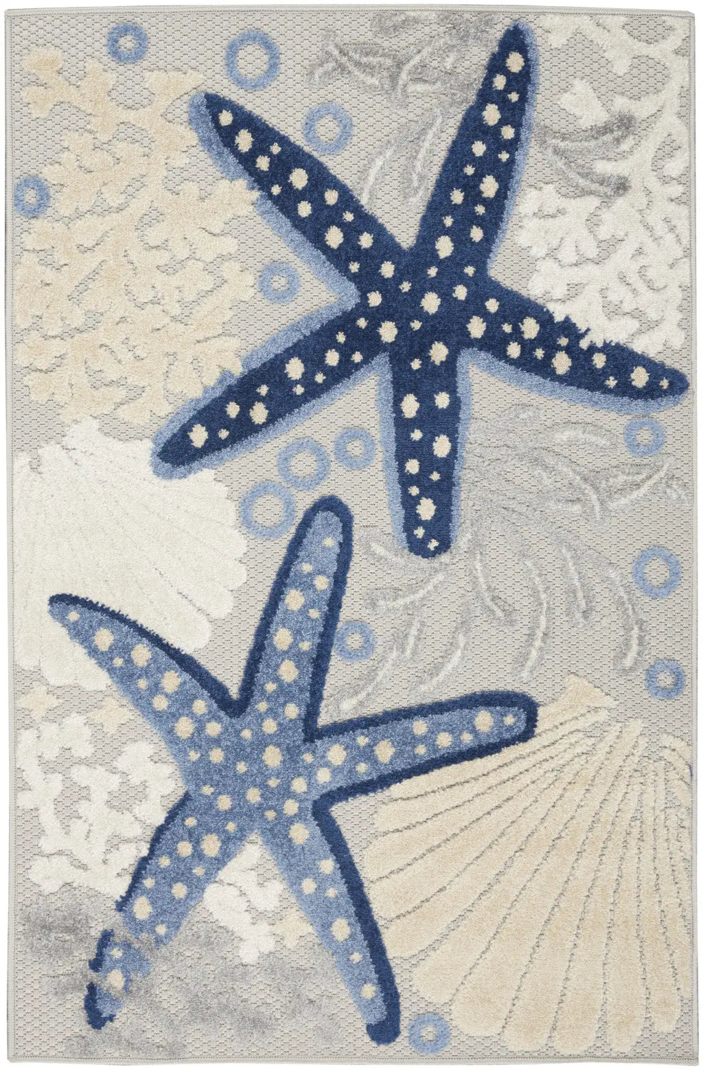 3' X 4' Blue And Gray Indoor Outdoor Area Rug - GreatEagleInc