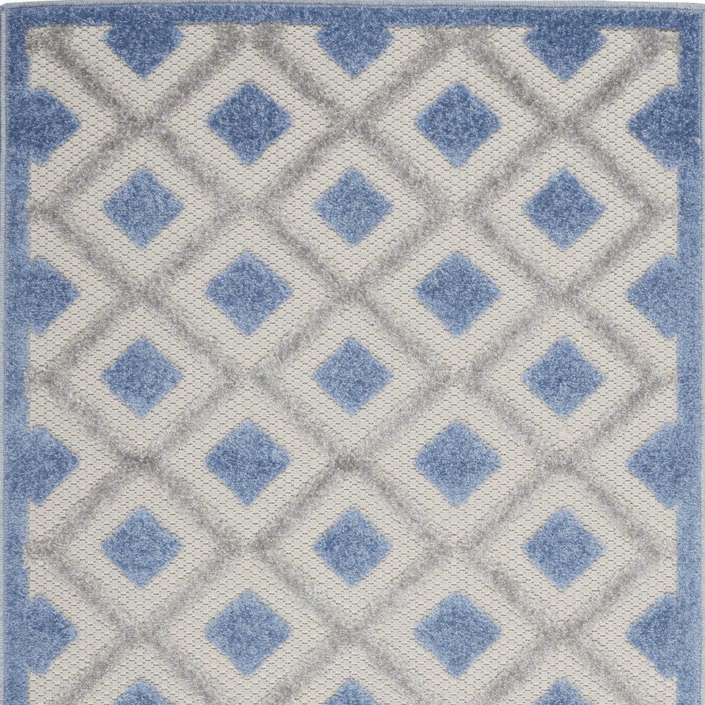 3' X 4' Blue And Gray Indoor Outdoor Area Rug - GreatEagleInc