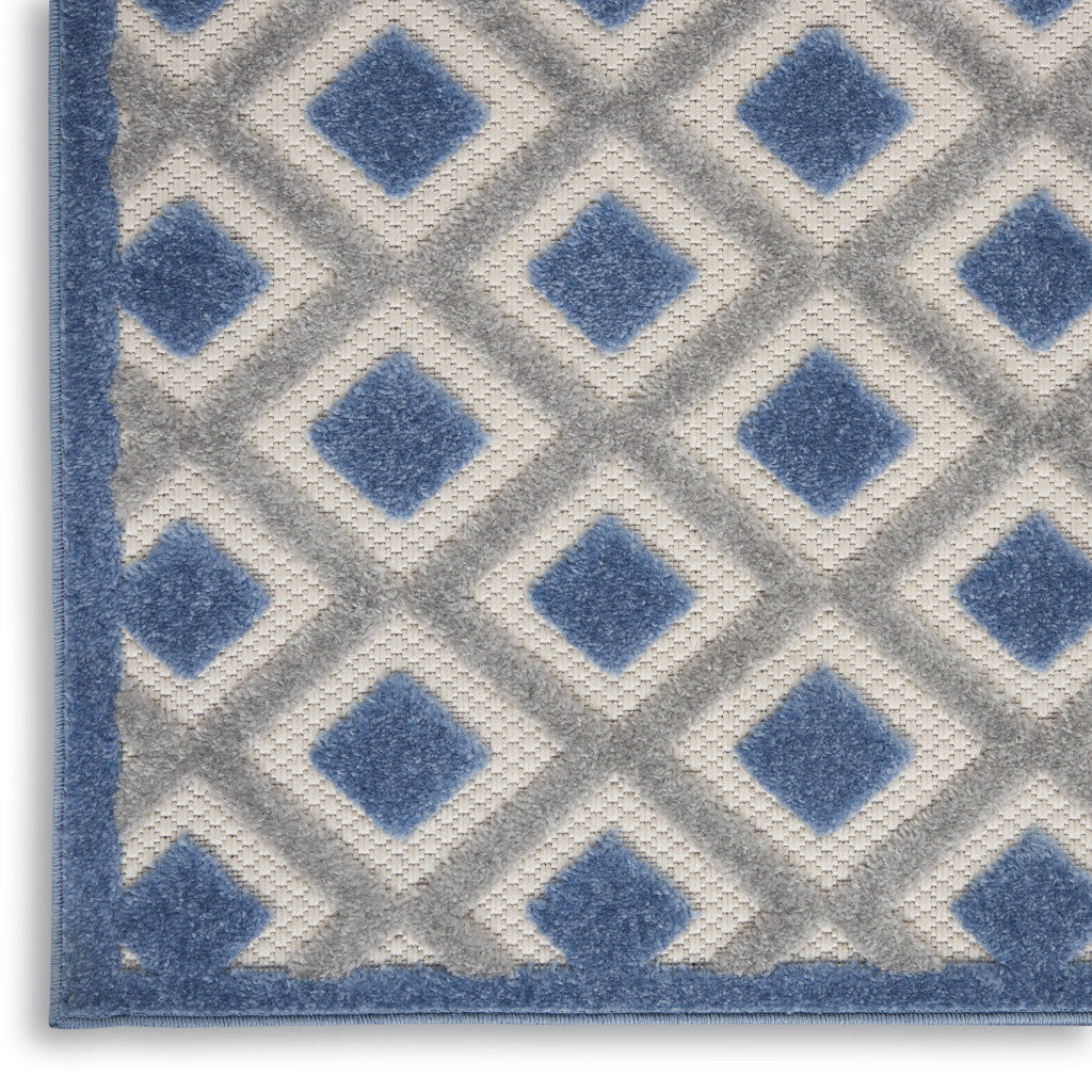 3' X 4' Blue And Gray Indoor Outdoor Area Rug - GreatEagleInc