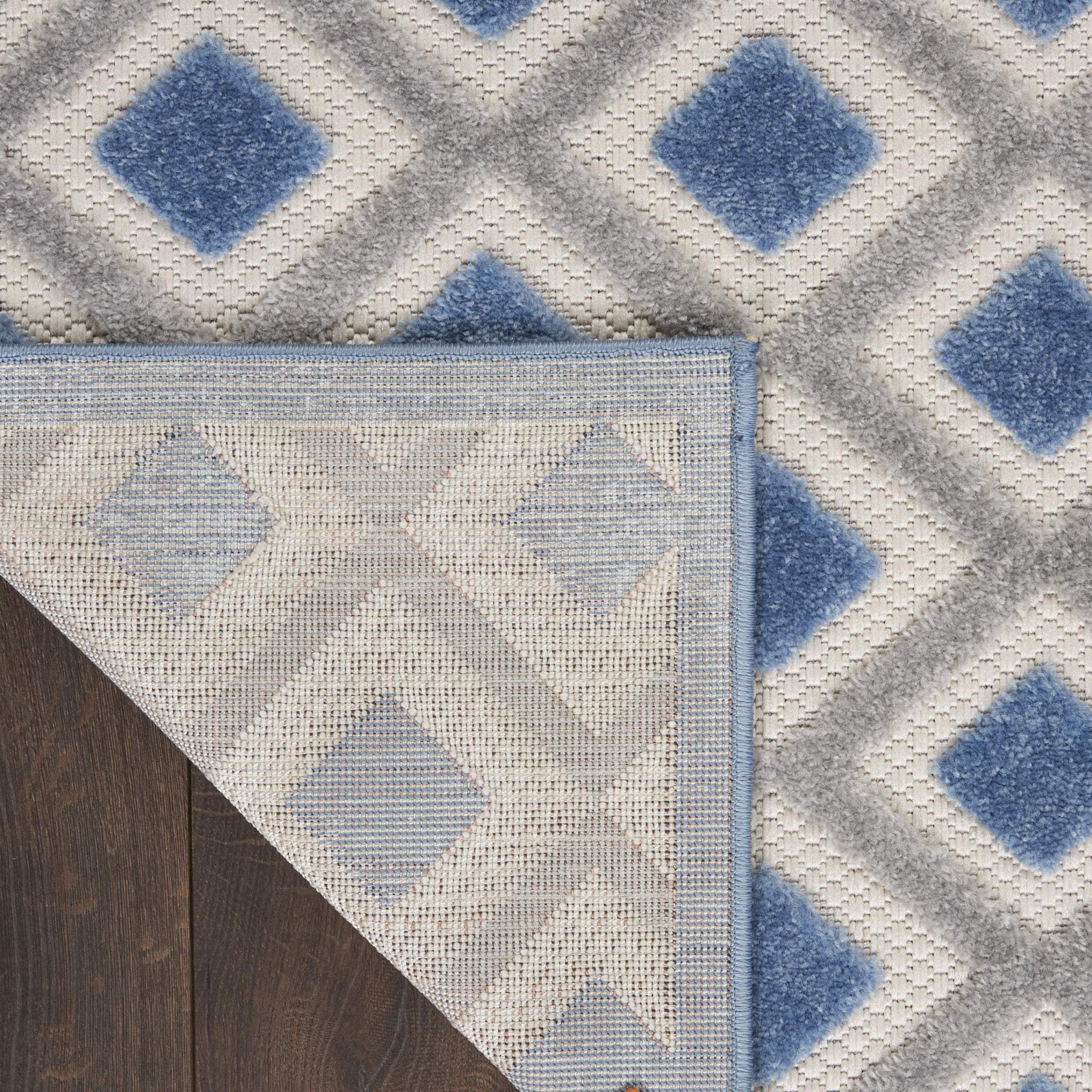 3' X 4' Blue And Gray Indoor Outdoor Area Rug - GreatEagleInc