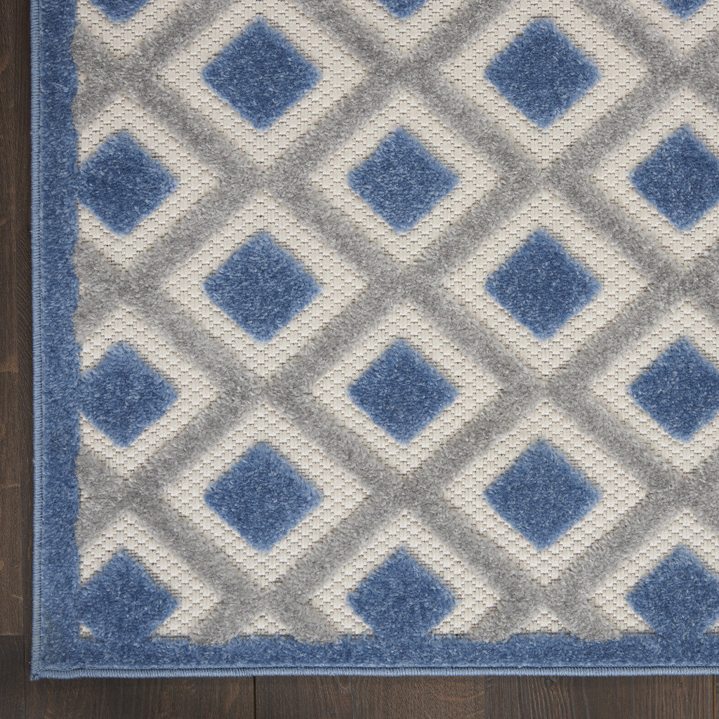 3' X 4' Blue And Gray Indoor Outdoor Area Rug - GreatEagleInc