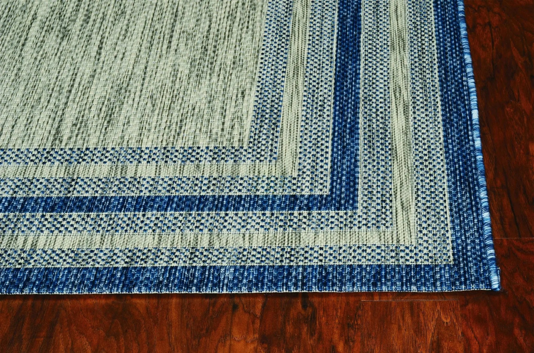 3' X 4' Blue And Green Striped Indoor Outdoor Area Rug Homeroots Outdoor