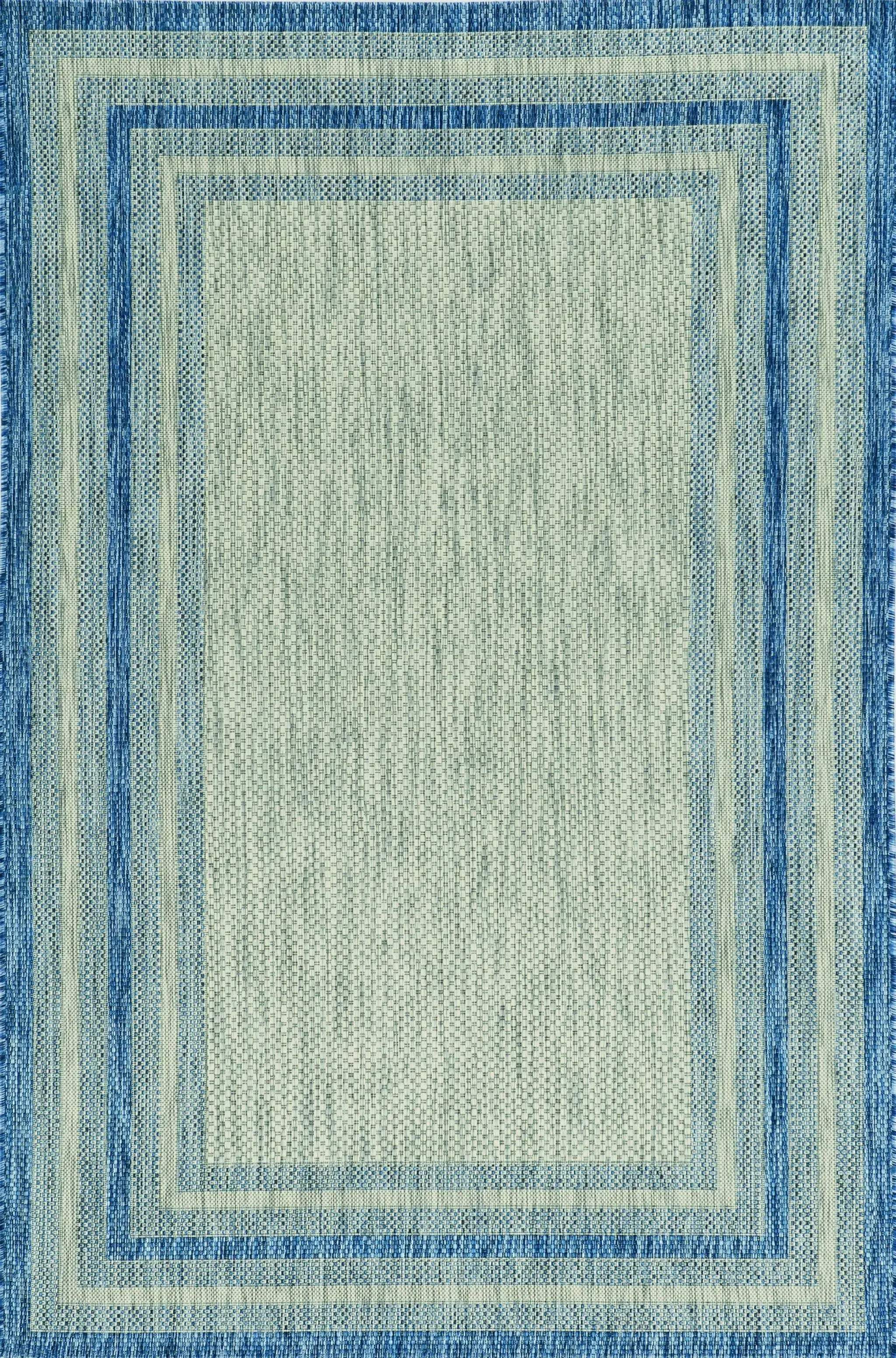 3' X 4' Blue And Green Striped Indoor Outdoor Area Rug Homeroots Outdoor