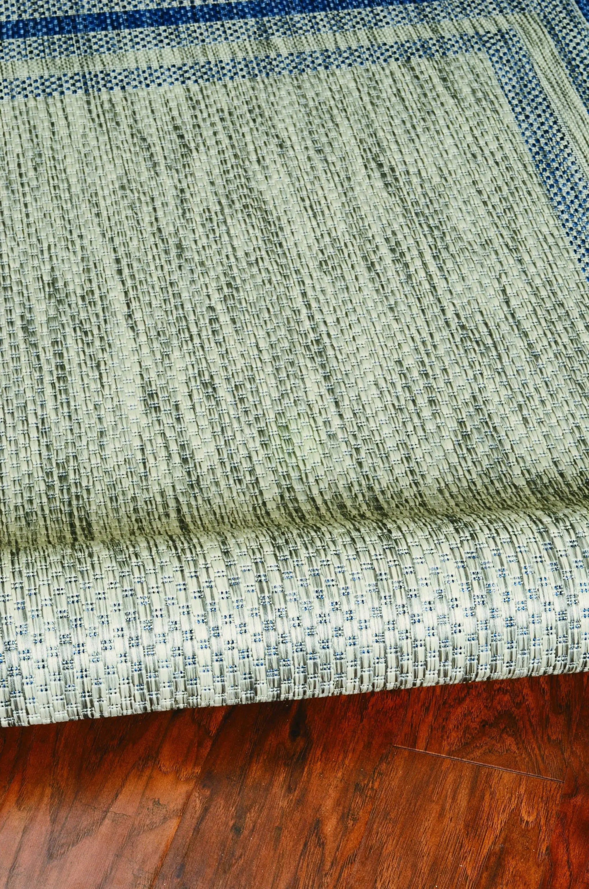 3' X 4' Blue And Green Striped Indoor Outdoor Area Rug Homeroots Outdoor