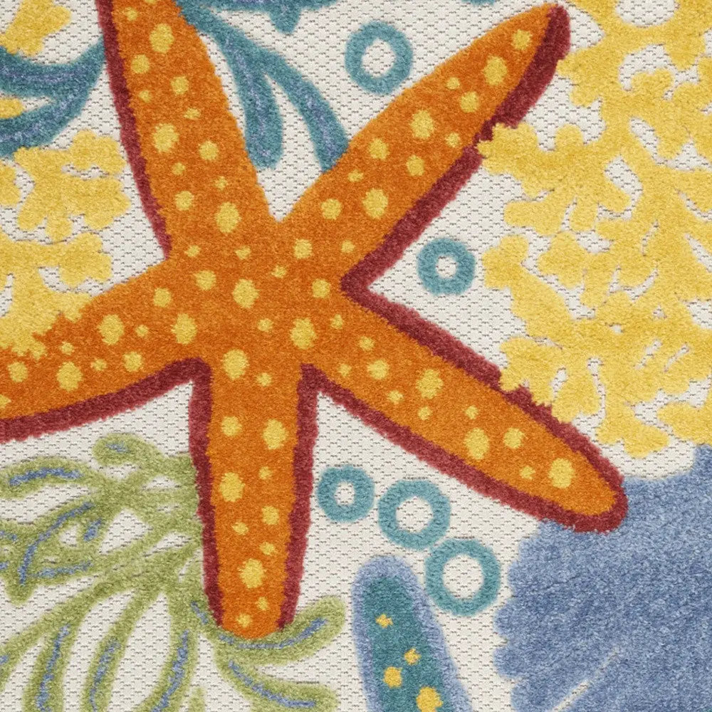3' X 4' Blue And Yellow Indoor Outdoor Area Rug - GreatEagleInc