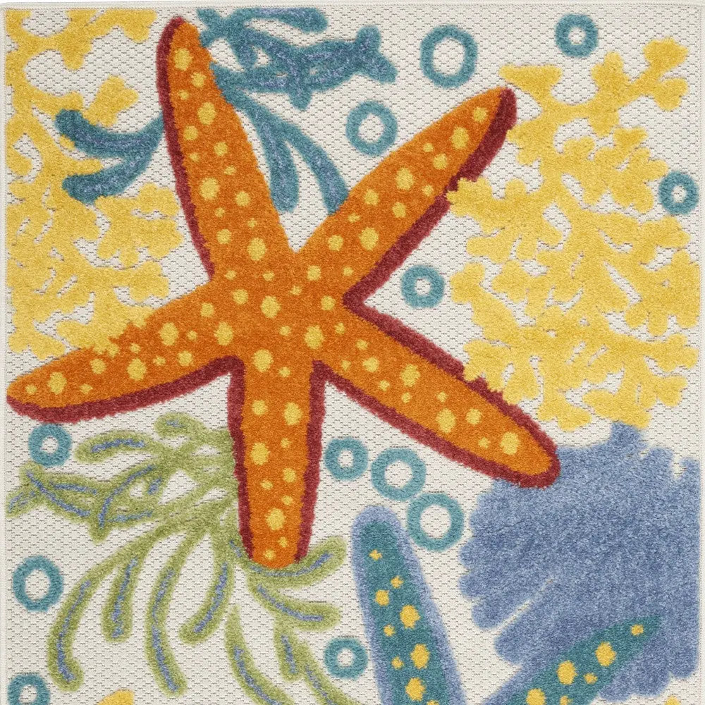 3' X 4' Blue And Yellow Indoor Outdoor Area Rug - GreatEagleInc