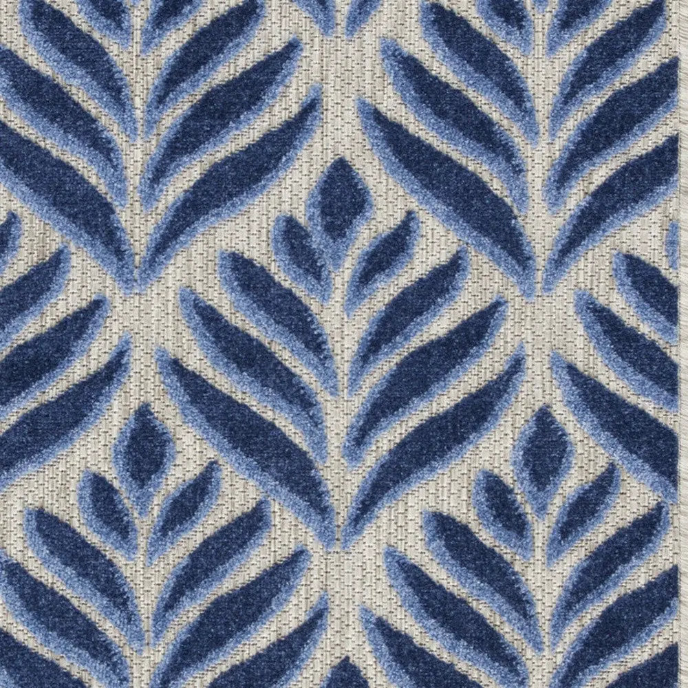 3' X 4' Blue Floral Indoor Outdoor Area Rug Homeroots Outdoor