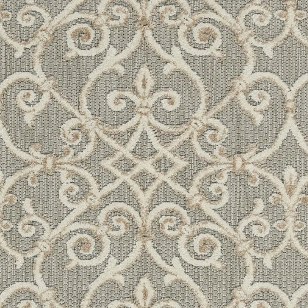 3' X 4' Gray And Ivory Indoor Outdoor Area Rug Homeroots Outdoor