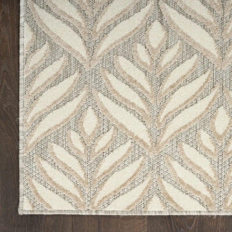 3' X 4' Gray and Ivory Floral Indoor Outdoor Area Rug Homeroots Outdoor