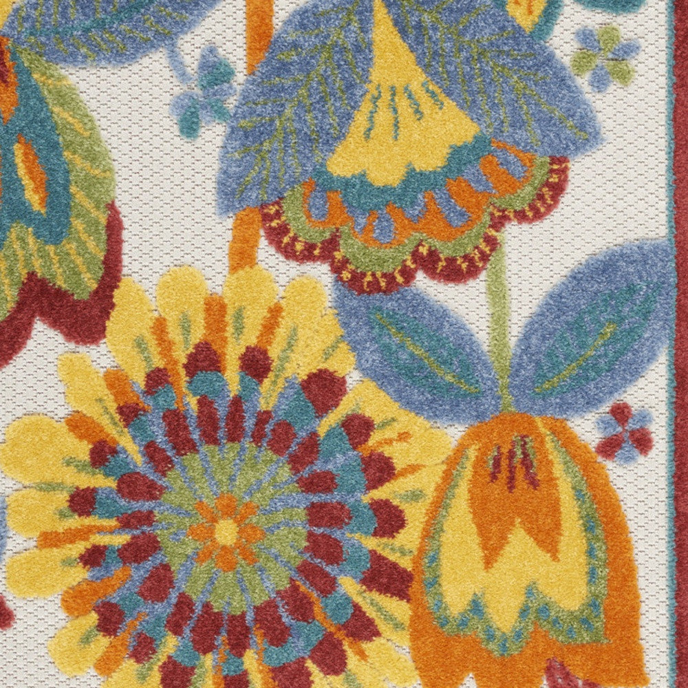 3' X 4' Yellow And Ivory Indoor Outdoor Area Rug - GreatEagleInc