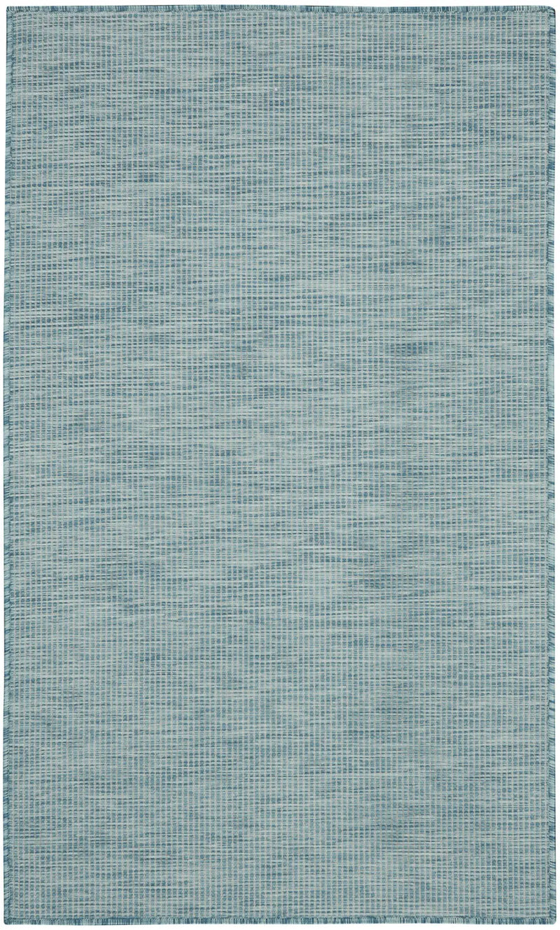 3' X 5' Aqua And Ivory Indoor Outdoor Area Rug Homeroots Outdoor