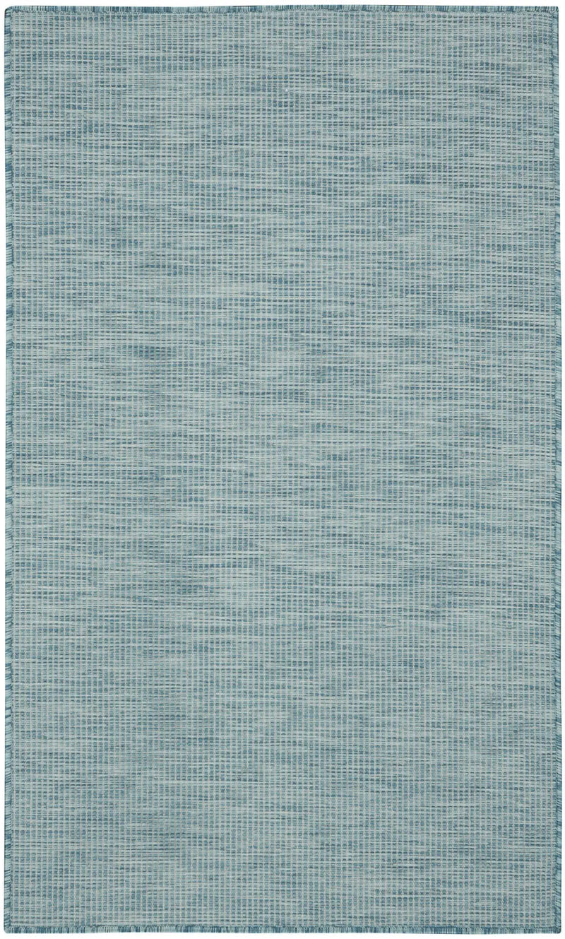 3' X 5' Aqua And Ivory Indoor Outdoor Area Rug Homeroots Outdoor