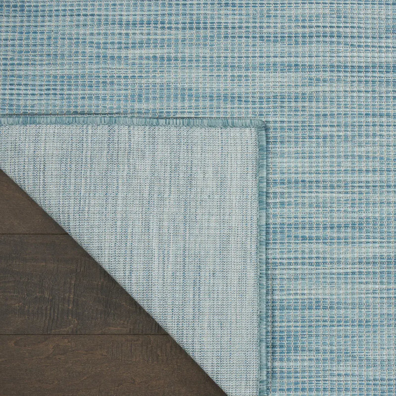 3' X 5' Aqua And Ivory Indoor Outdoor Area Rug Homeroots Outdoor