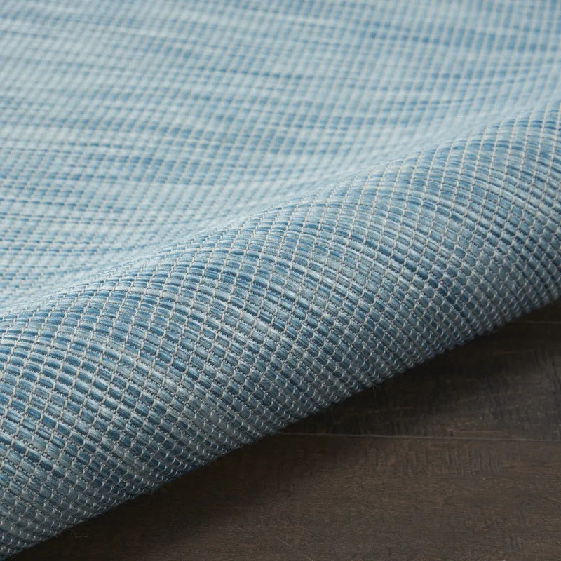 3' X 5' Aqua And Ivory Indoor Outdoor Area Rug Homeroots Outdoor