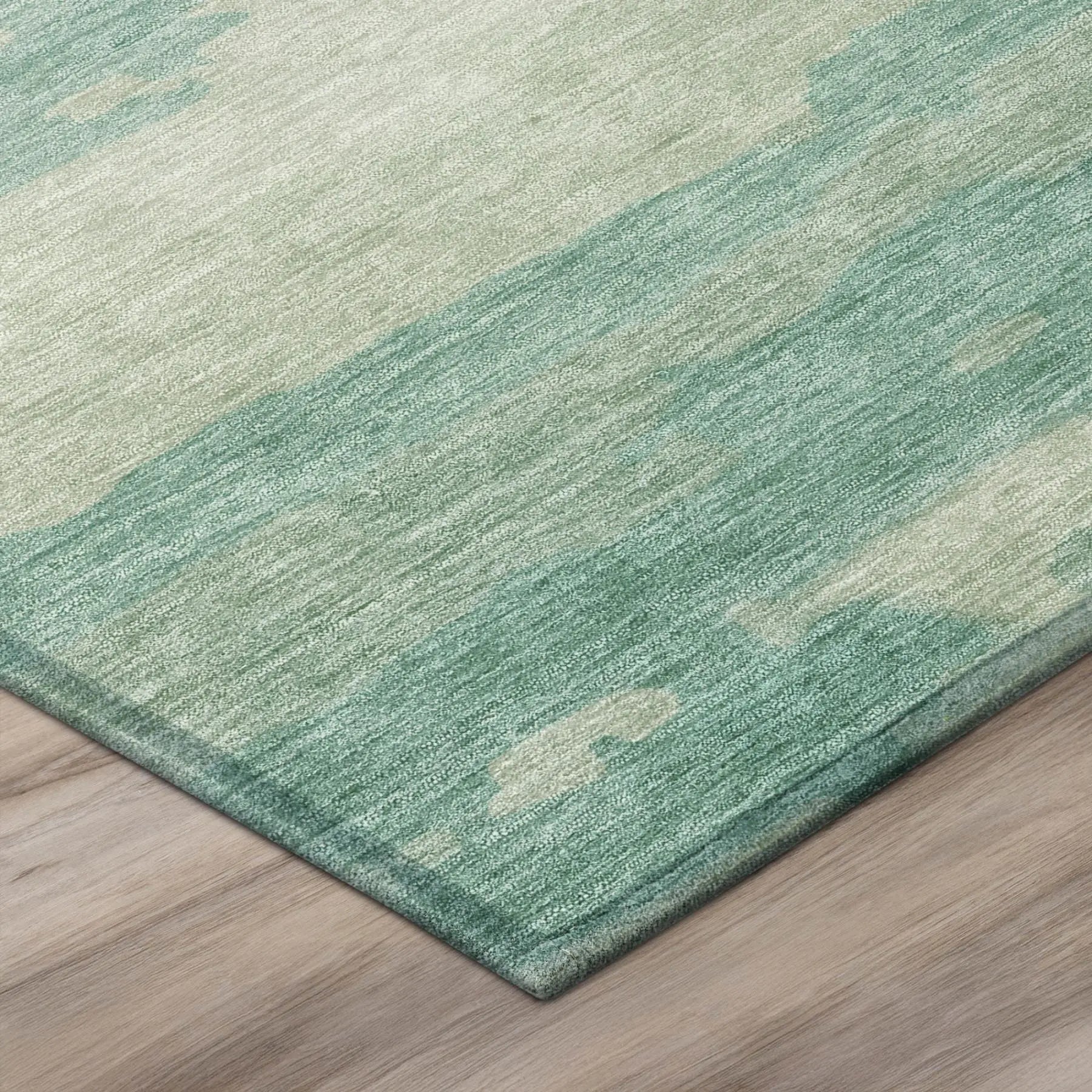 3' X 5' Aqua And Teal Blue Abstract Washable Indoor Outdoor Area Rug Homeroots Outdoor
