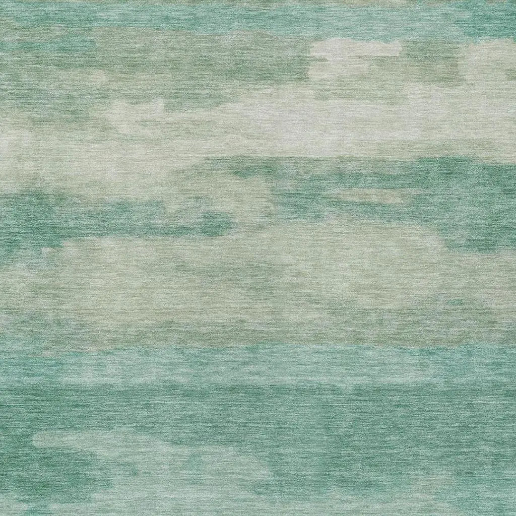 3' X 5' Aqua And Teal Blue Abstract Washable Indoor Outdoor Area Rug Homeroots Outdoor