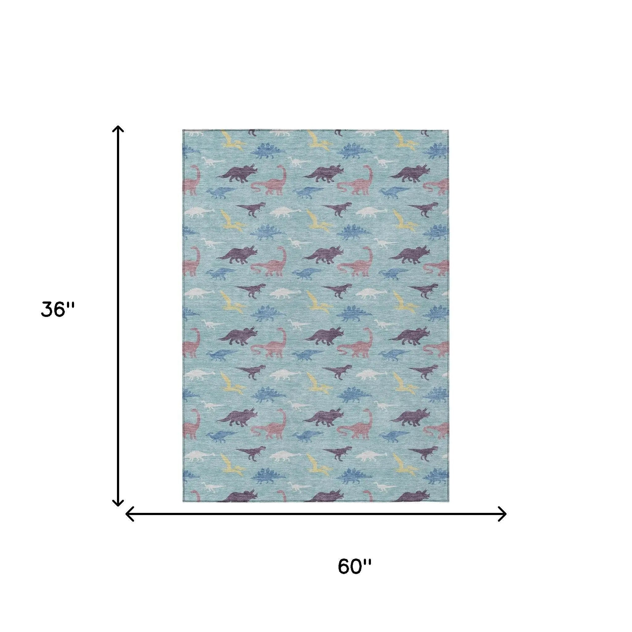 3' X 5' Aqua And Teal Blue Geometric Washable Indoor Outdoor Area Rug Homeroots Outdoor