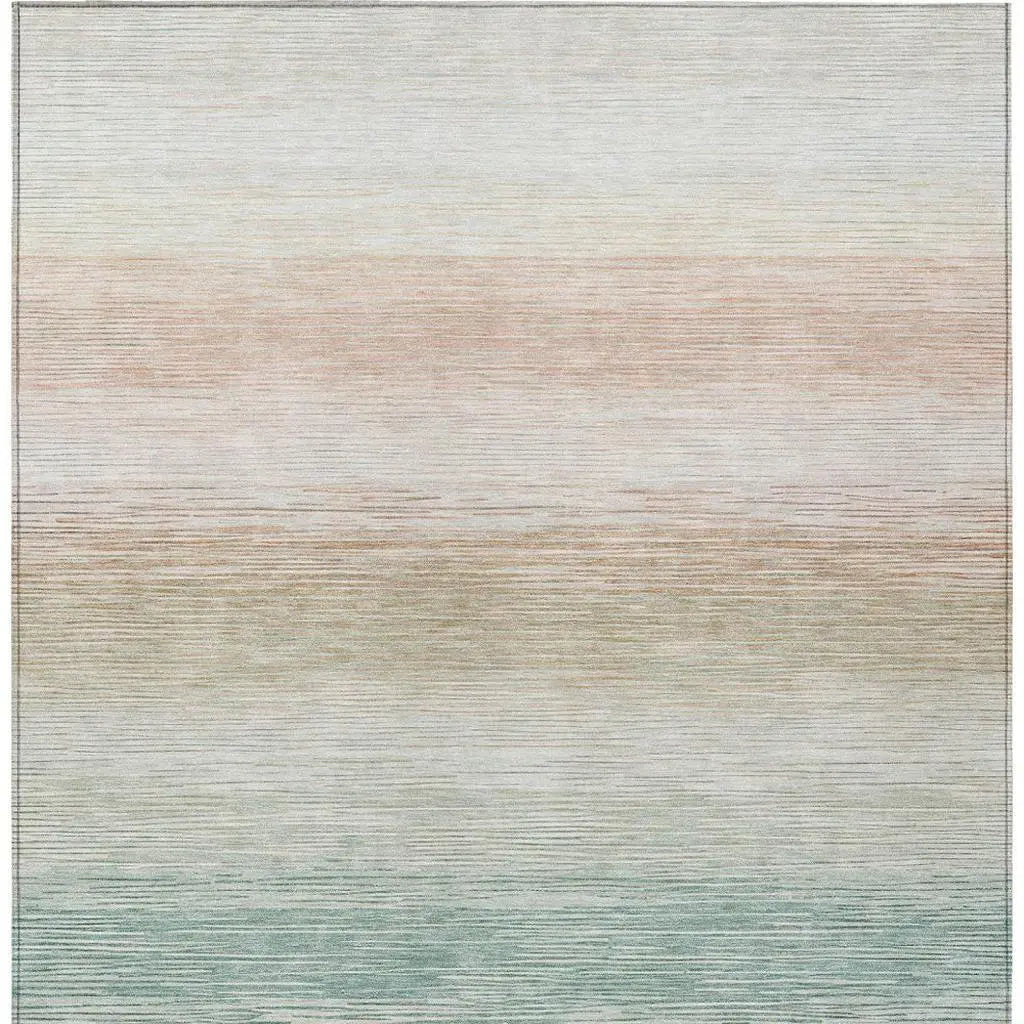 3' X 5' Aqua And Teal Blue Striped Washable Indoor Outdoor Area Rug Homeroots Outdoor