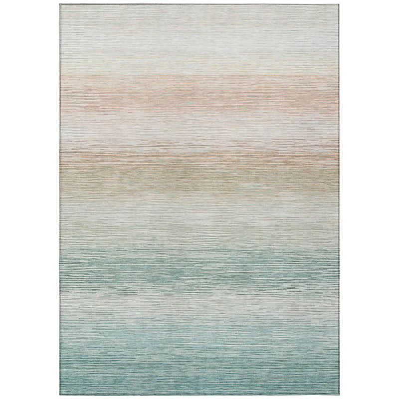 3' X 5' Aqua And Teal Blue Striped Washable Indoor Outdoor Area Rug Homeroots Outdoor