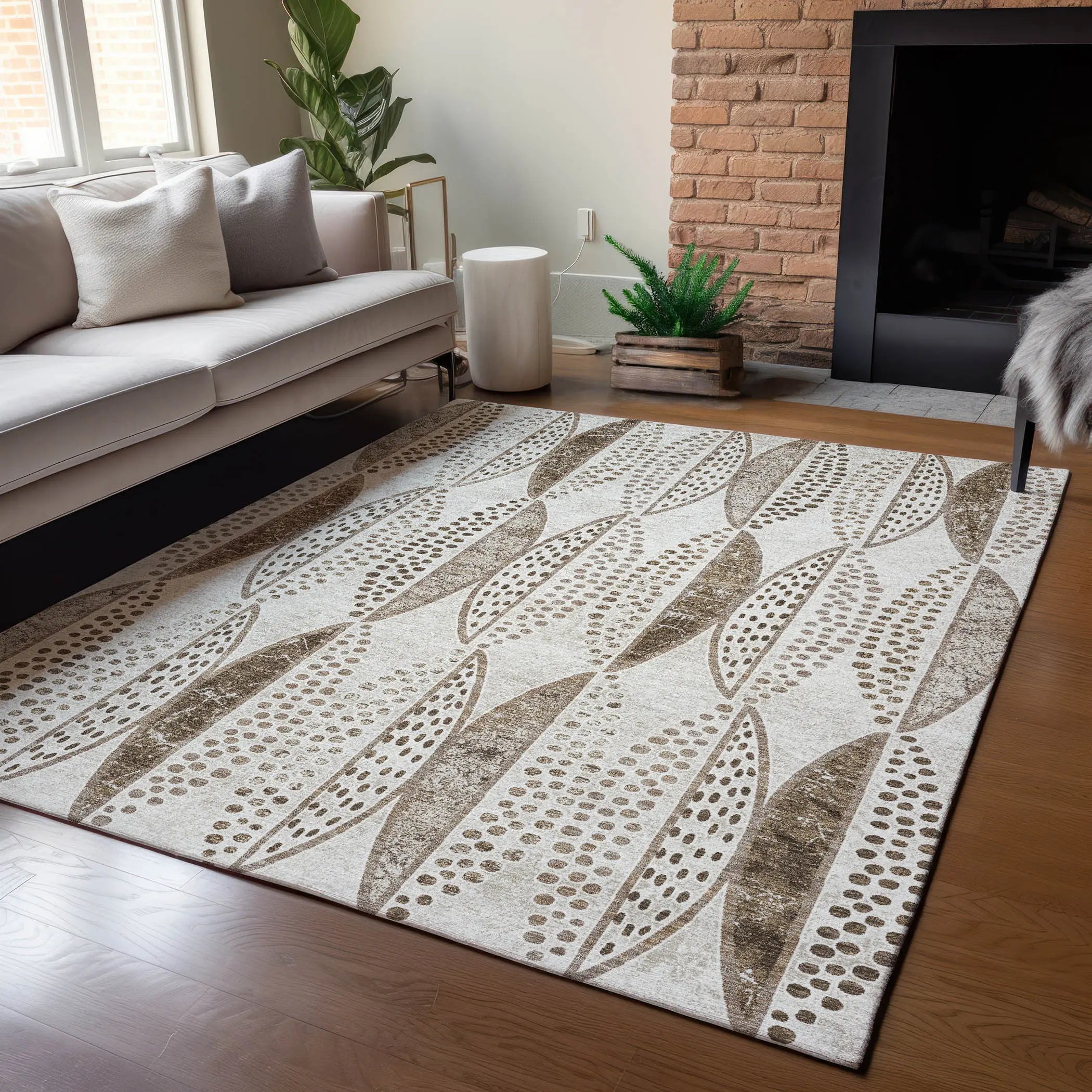 3' X 5' Beige And Blue Geometric Washable Indoor Outdoor Area Rug Homeroots Outdoor