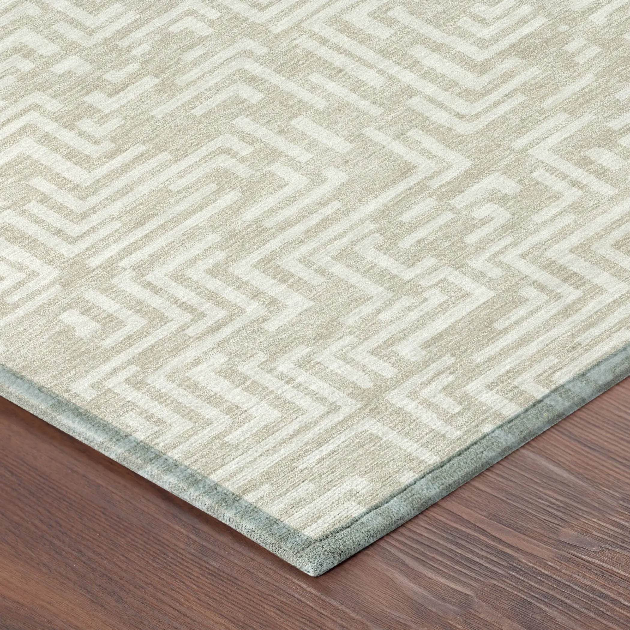 3' X 5' Beige And Blue Geometric Washable Indoor Outdoor Area Rug Homeroots Outdoor