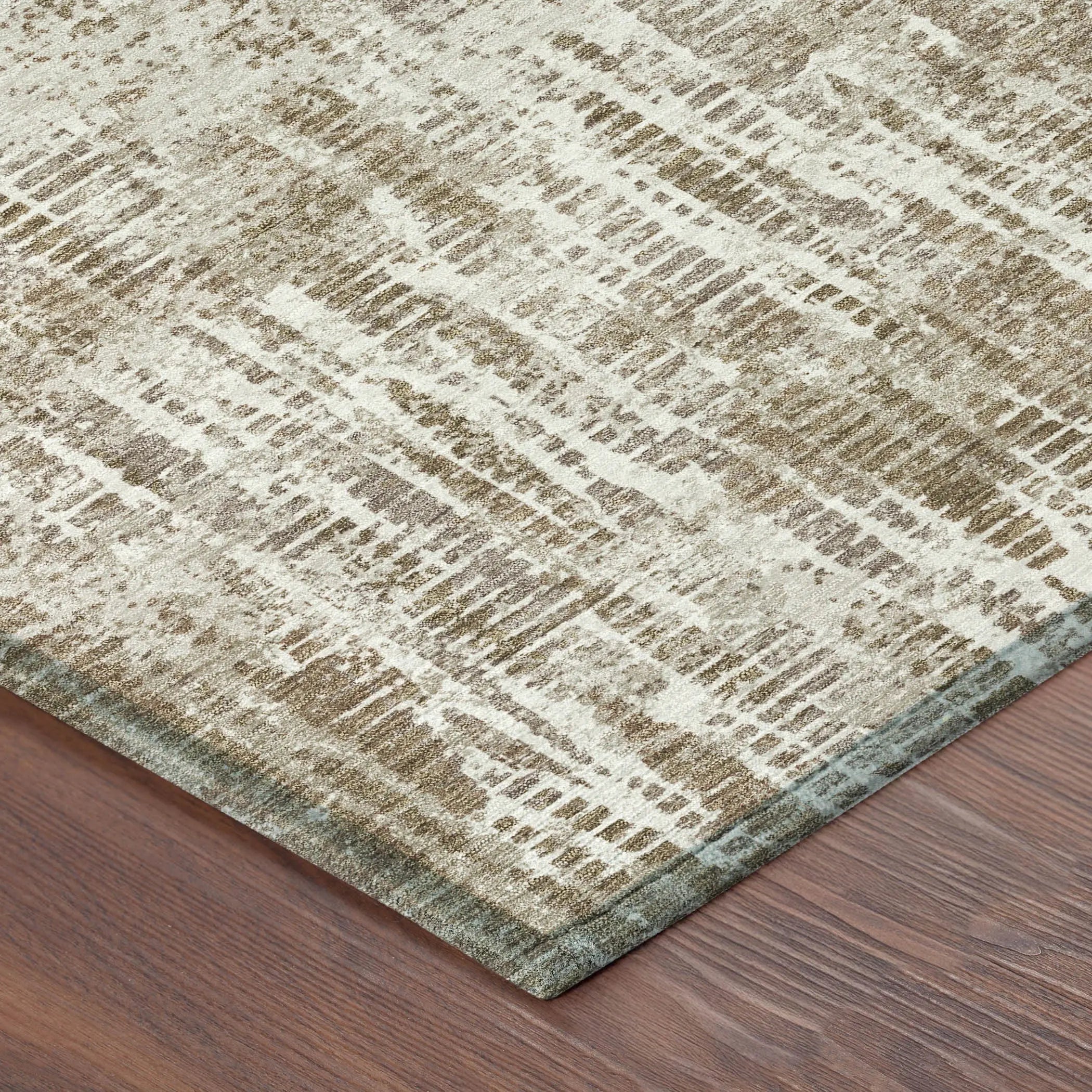 3' X 5' Beige And Brown Abstract Washable Indoor Outdoor Area Rug Homeroots Outdoor