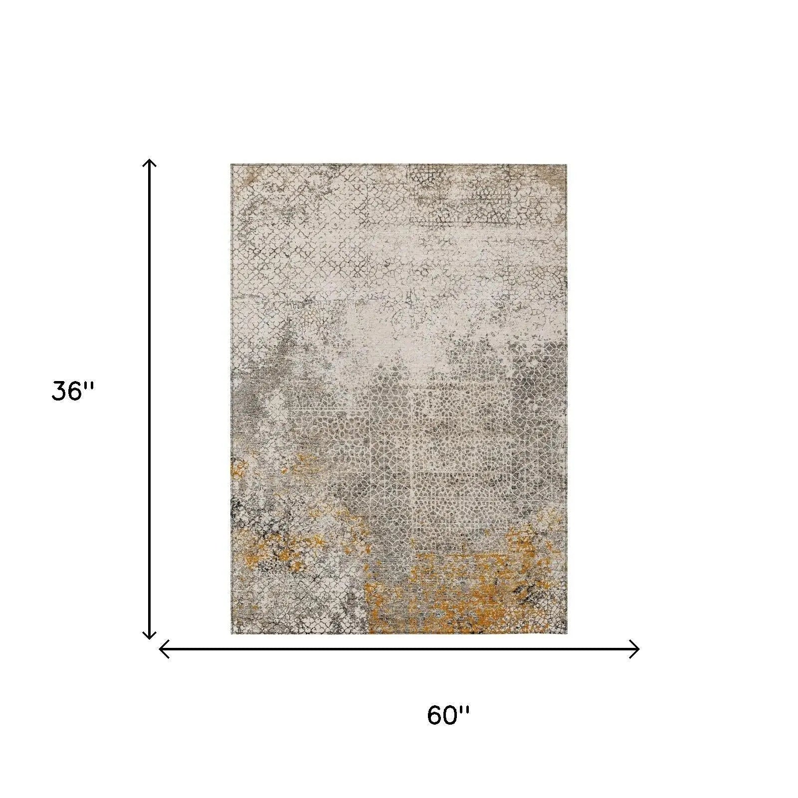 3' X 5' Beige And Brown Abstract Washable Indoor Outdoor Area Rug Homeroots Outdoor