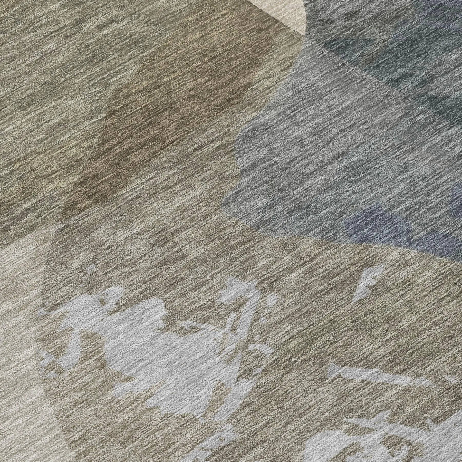 3' X 5' Beige And Brown Abstract Washable Indoor Outdoor Area Rug Homeroots Outdoor