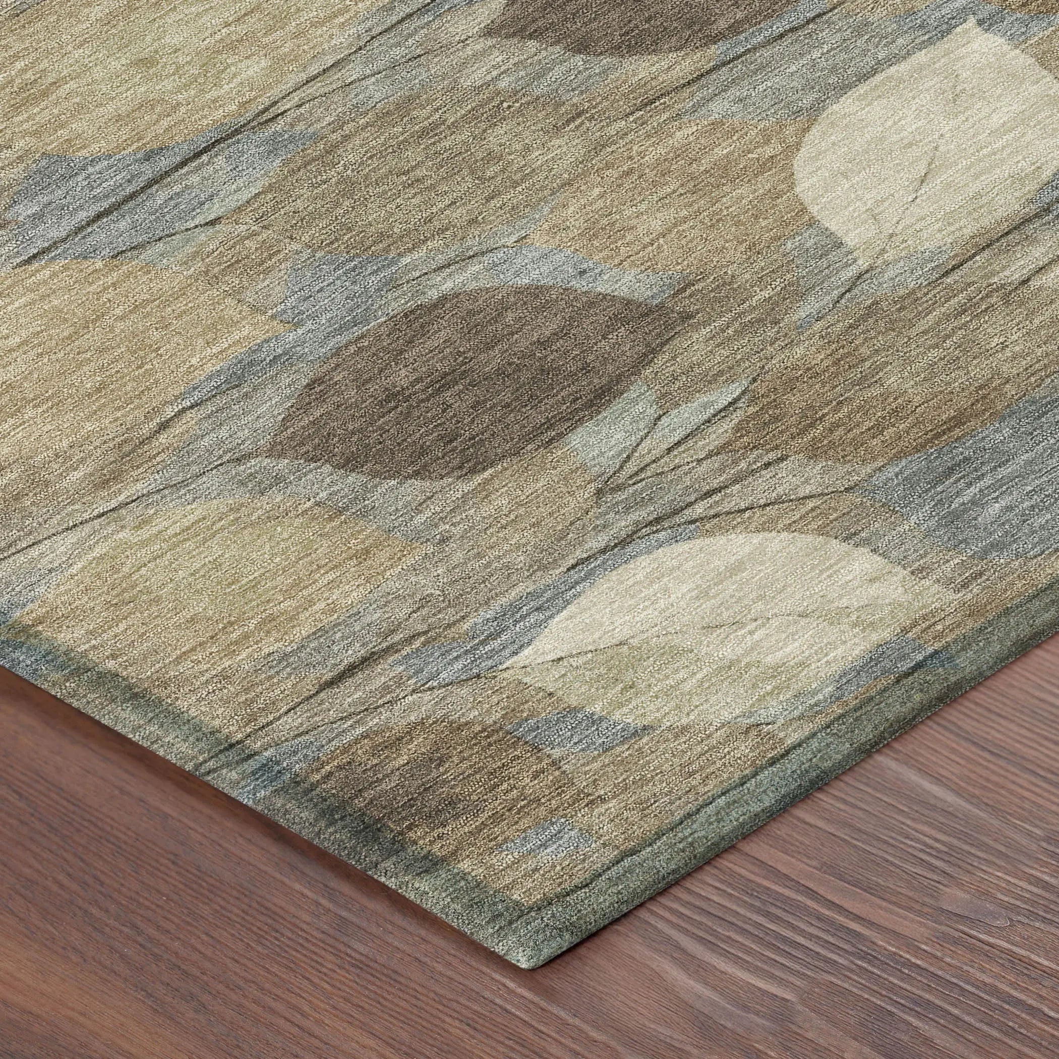 3' X 5' Beige And Brown Floral Washable Indoor Outdoor Area Rug Homeroots Outdoor