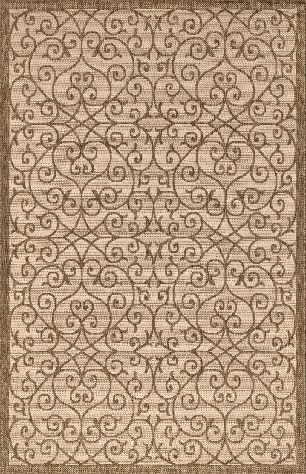 3' X 5' Beige And Brown Geometric Indoor Outdoor Area Rug Homeroots Outdoor