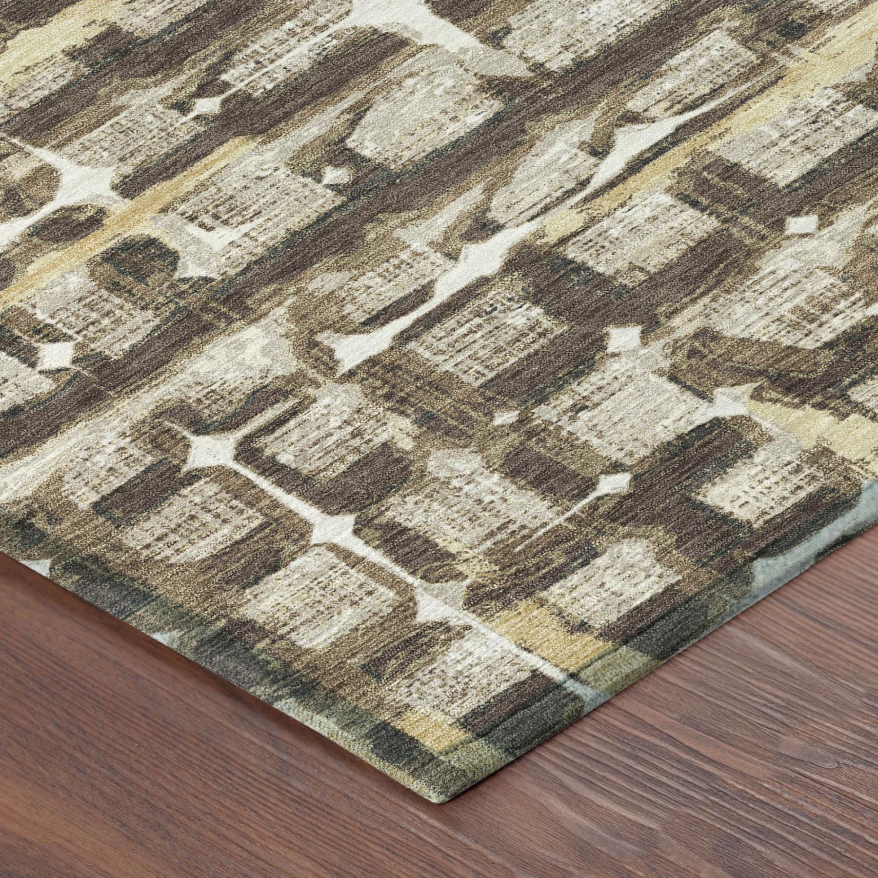 3' X 5' Beige And Brown Geometric Washable Indoor Outdoor Area Rug Homeroots Outdoor