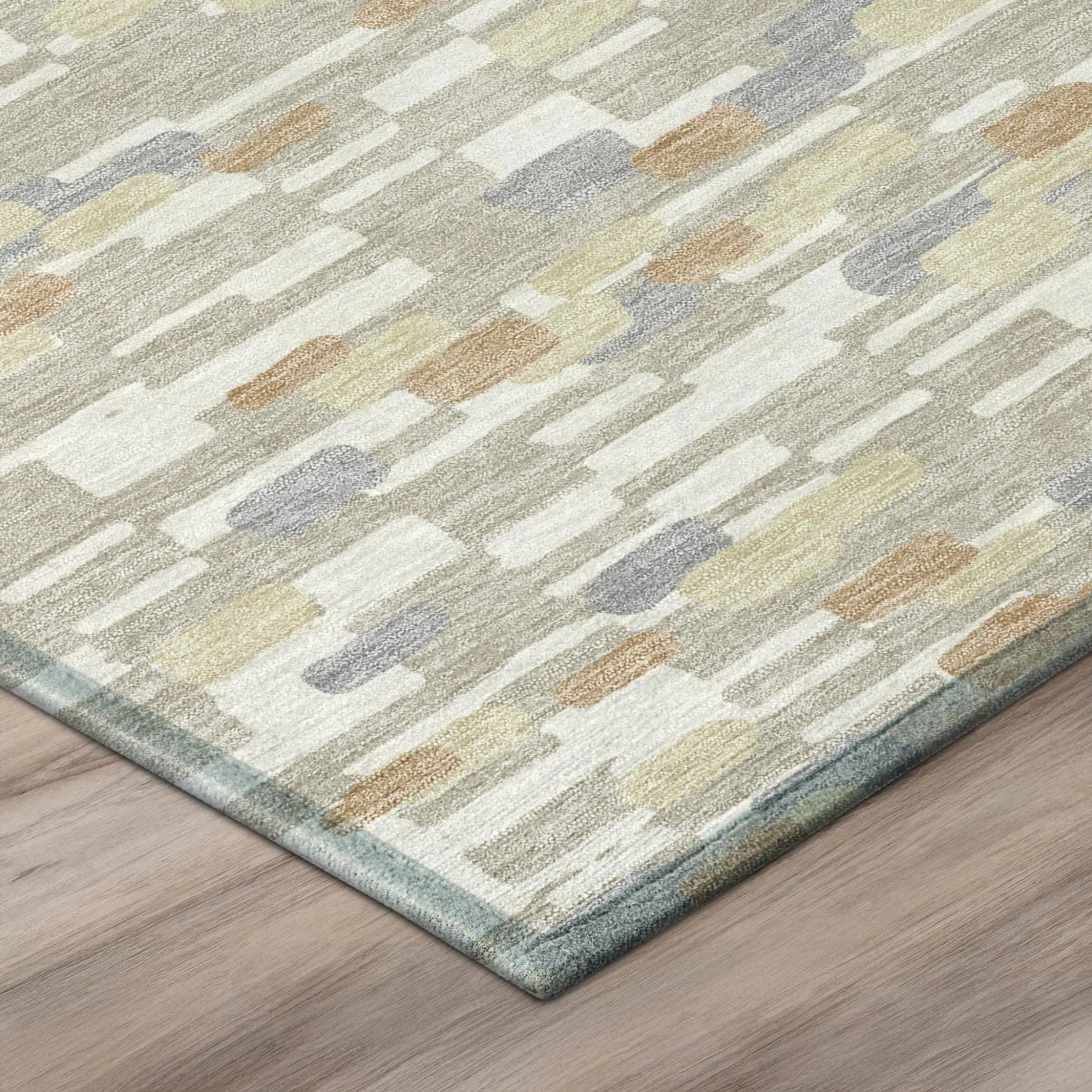 3' X 5' Beige And Brown Geometric Washable Indoor Outdoor Area Rug Homeroots Outdoor