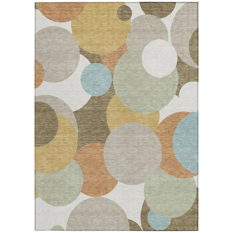 3' X 5' Beige And Brown Geometric Washable Indoor Outdoor Area Rug Homeroots Outdoor
